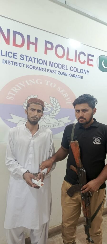 تھانہ ماڈل کالونی پولیس کی منشیات فروش کے خلاف کامیاب کارروائی، ملزم علی دوست گرفتار 1 WhatsApp Image 2025 05 18 at 8.27.02 PM