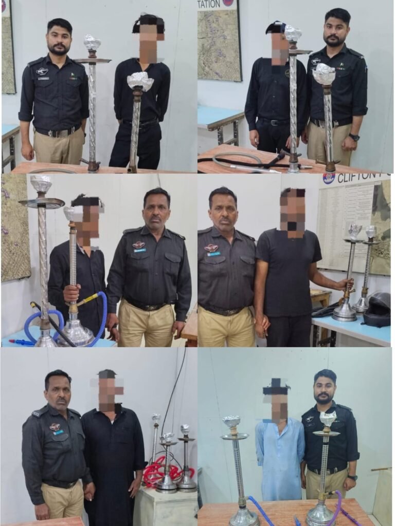 کلفٹن میں غیر قانونی شیشہ کیفیز کے خلاف کریک ڈاؤن، 6 افراد گرفتار 1 WhatsApp Image 2026 05 07 at 7.47.50 PM