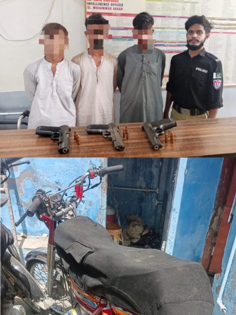 بوٹ بیسن پولیس کی کارروائی، اسٹریٹ کرائم میں ملوث 3 ملزمان گرفتار، اسلحہ اور چھینی گئی موٹر سائیکل برآمد 1 WhatsApp Image 2026 05 30 at 5.14.50 PM