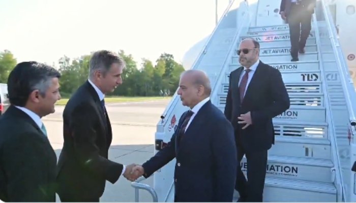 Shehbaz Sharif and delegation arriving in Switzerland for Iran-US diplomatic negotiations in Bürgenstock.
