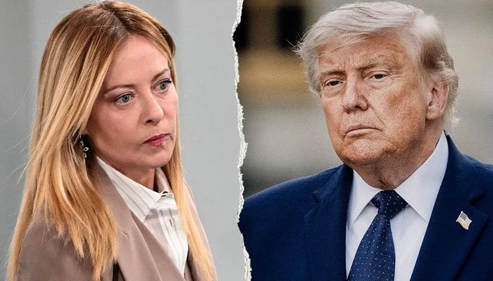 Giorgia Meloni speaking after rejecting Donald Trump’s claims about her popularity and Italy-US relations.
