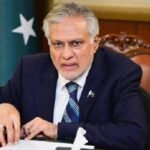 Deputy Prime Minister Ishaq Dar addressing a gathering in Lahore while discussing Pakistan’s diplomatic role and regional peace initiatives.
