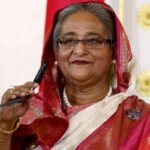 Former Bangladeshi Prime Minister Sheikh Hasina during a public appearance.