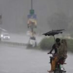 Dark monsoon clouds over Pakistan as heavy rainfall is forecast.