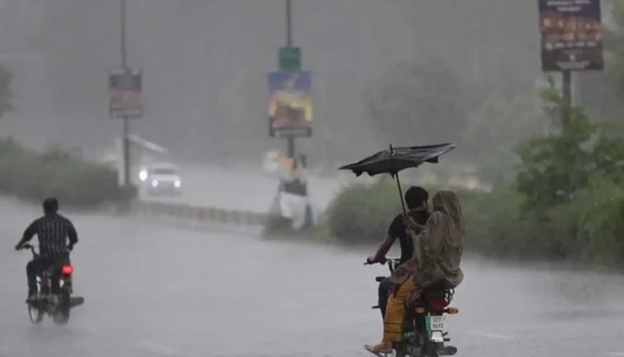 Dark monsoon clouds over Pakistan as heavy rainfall is forecast.