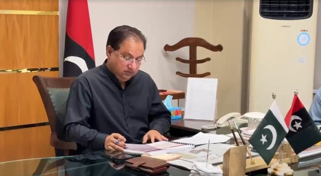 Sindh Minister Jam Ikramullah Dharejo chairs a meeting on SITE development projects in Karachi