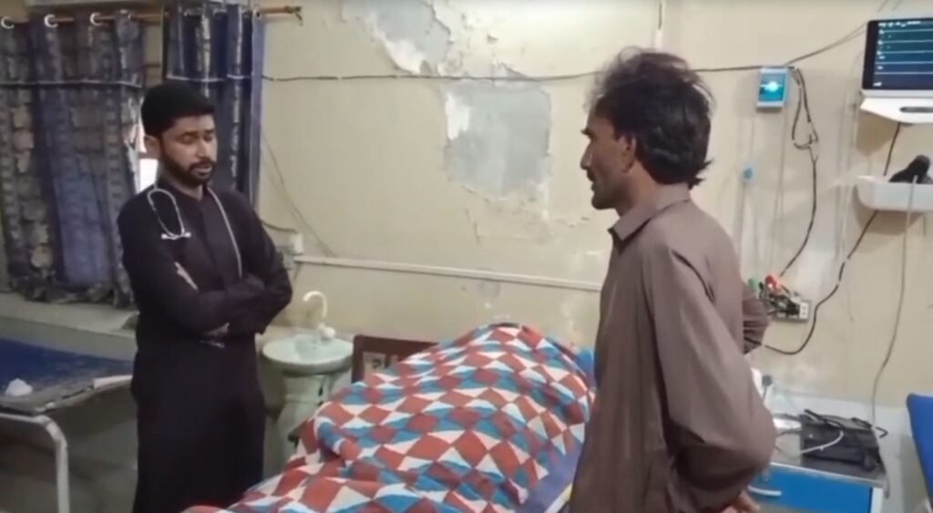 Police officials at crime scene in Jamshoro after reported honor killing of pregnant woman