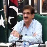 Murad Ali Shah addressing ceremony marking Benazir Bhutto 73rd birth anniversary in Karachi.