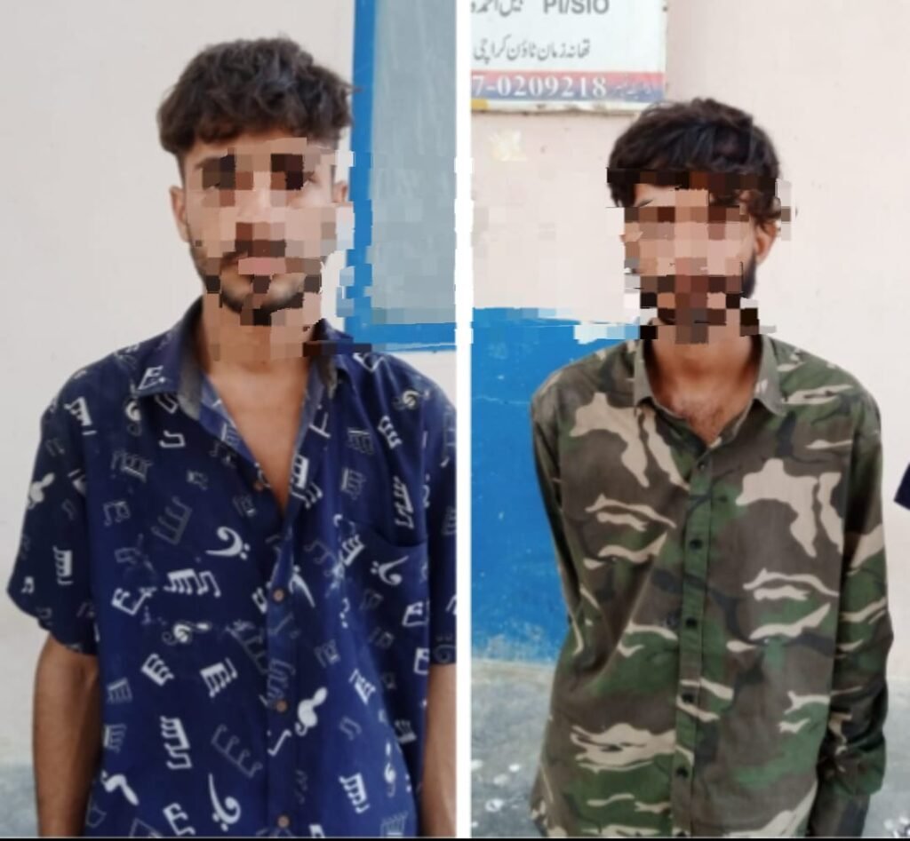 Ibrahim Hyderi police arrest robbery gang members involved in shop robberies and street crime in Karachi.
