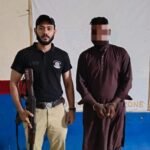 Pakistan Bazaar Police arrest suspect identified through a viral social media video in Karachi.