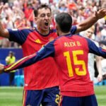 Spain players celebrating their 3-0 victory over Austria in the FIFA World Cup 2026 Round of 32.