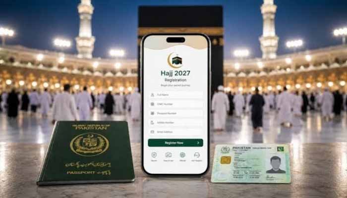 Pakistani pilgrims completing Hajj registration through the official online portal and mobile application.