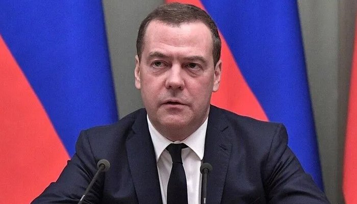 Dmitry Medvedev during his visit to Tehran for meetings with Iranian officials.