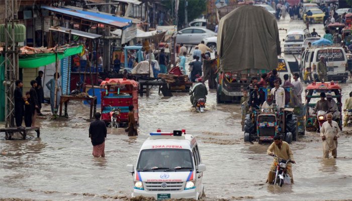 Dark rain clouds over Pakistan during the 2026 pre-monsoon season as the Meteorological Department reports above-normal rainfall.