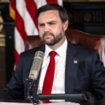 US Vice President JD Vance during an interview discussing Israel and American public opinion.