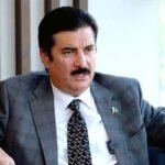Governor Khyber Pakhtunkhwa Faisal Karim Kundi addressing the media on security operations and political developments.