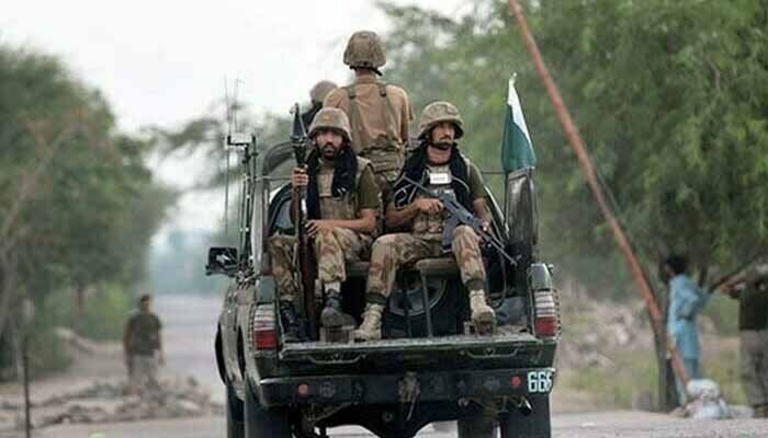 Pakistani security forces conducting a counterterrorism operation in Bannu, Khyber Pakhtunkhwa.