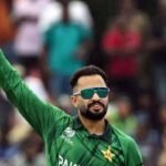 Pakistan cricketer Mohammad Nawaz during a match after ICC anti-doping case announcement.