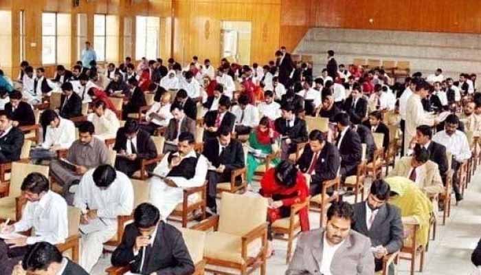 Candidates appearing for the CSS examination as FPSC statistics reveal a significant decline in registrations and continued tough competition for government jobs.