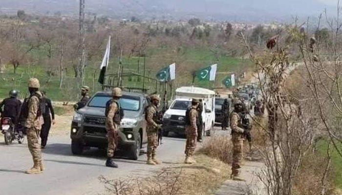 Pakistan security forces during an intelligence-based counterterrorism operation in Khyber Pakhtunkhwa and Balochistan.