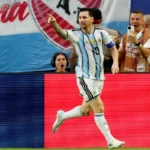 Lionel Messi celebrates during Argentina's 3-2 FIFA World Cup 2026 win over Cape Verde.