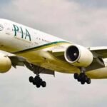 A Pakistan International Airlines aircraft departs Lahore on the inaugural direct flight to Manchester.