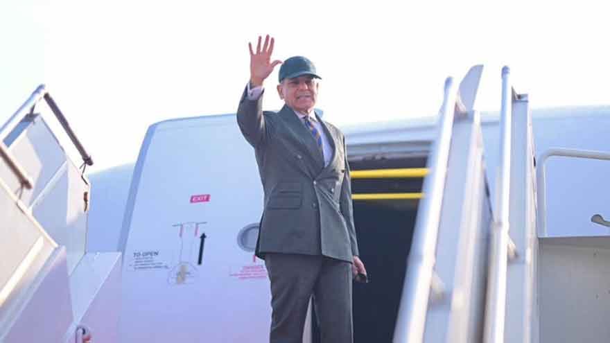 Prime Minister Shehbaz Sharif ahead of his official visit to Iran to attend the funeral ceremony of Ayatollah Ali Khamenei.