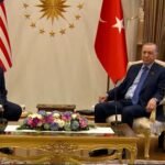 Donald Trump and Recep Tayyip Erdoğan during bilateral talks in Ankara on defence and regional issues.