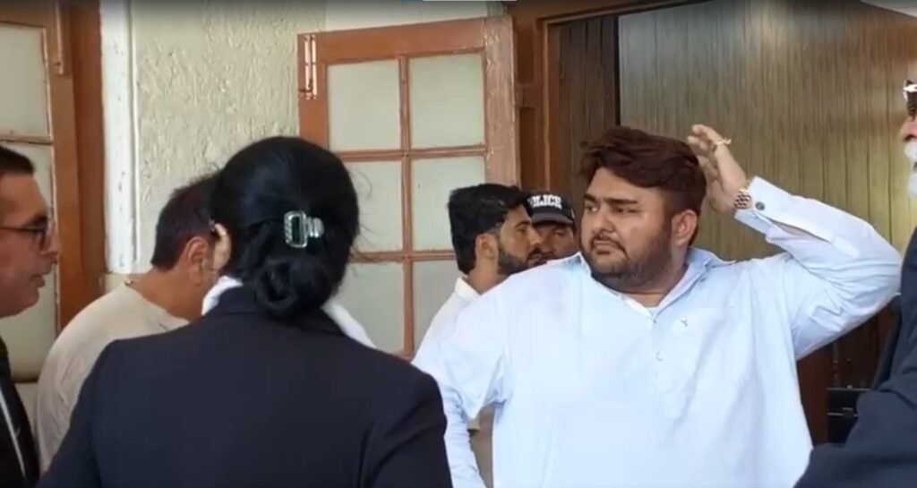 Suspects appear before the Karachi City Court during bail proceedings in the Gul Plaza case.