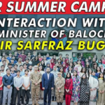 Balochistan Chief Minister Mir Sarfraz Bugti addresses students during an interactive session at ISPR Summer Camp 2026.