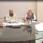 Provincial Minister Jam Ikramullah Dharejo chairs a meeting to review PSDP road projects in SITE Karachi.