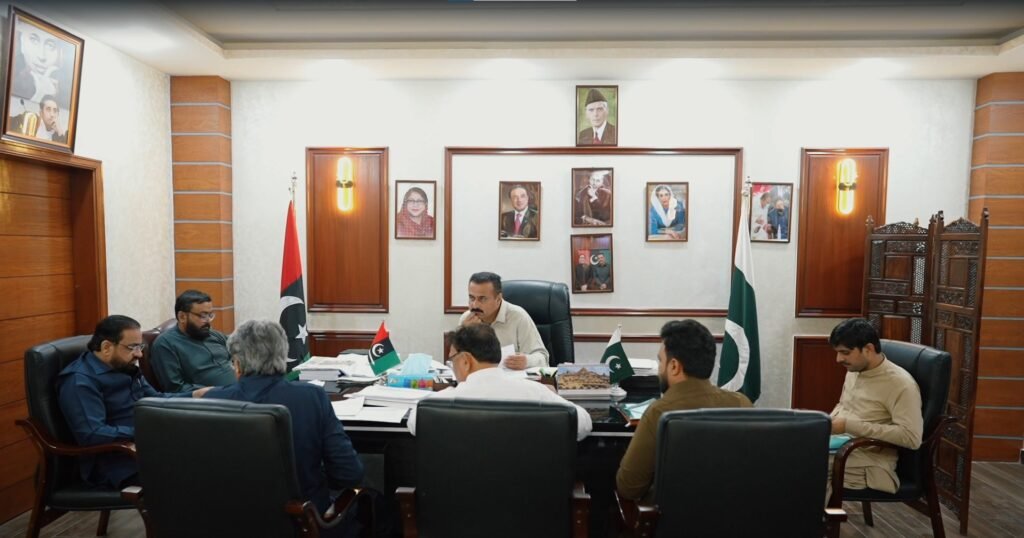 Meeting chaired by Muhammad Saleem Baloch to review public health engineering projects in Sukkur.