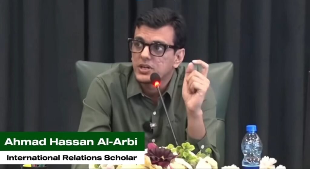 Ahmed Hassan Al Arabi speaking to students during ISPR Summer Camp 2026 in Pakistan.
