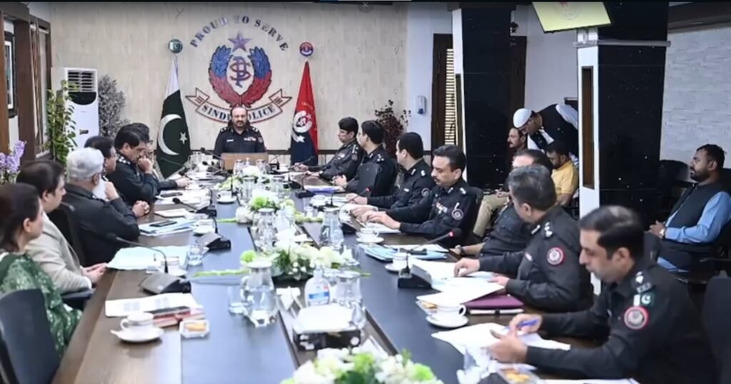 IG Sindh Javied Alam Odho chairing a meeting on digital forensic laboratory project