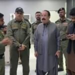 Gianchand Esrani reviewing emergency response operations at Rescue 1122 headquarters Karachi