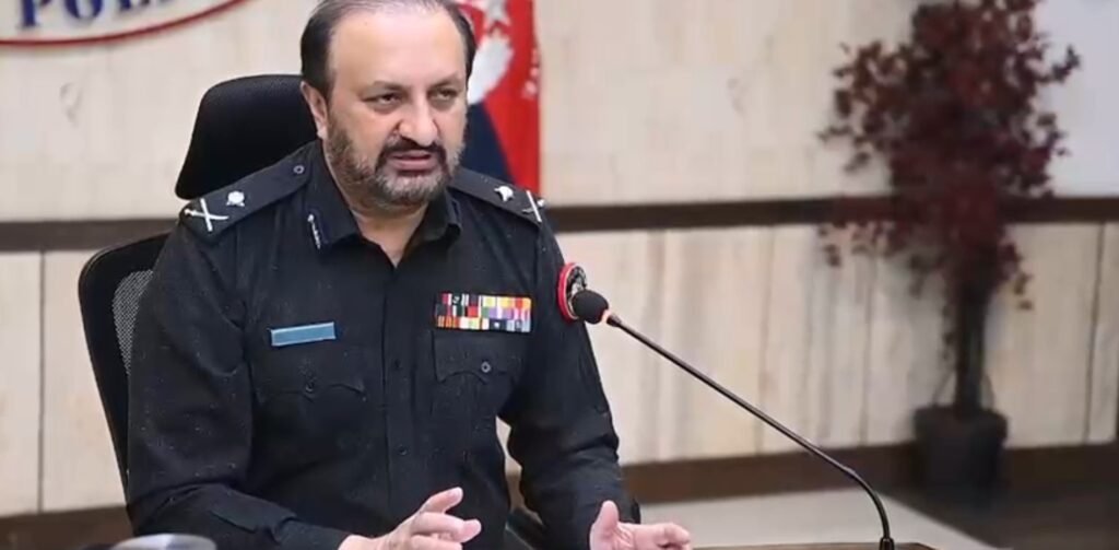 IG Sindh Javed Alam Odho presides over a meeting on extortion complaints and security measures in Karachi.