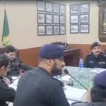 IG Railways Police Muhammad Wisal Fakhar Sultan inspecting security arrangements in Karachi.