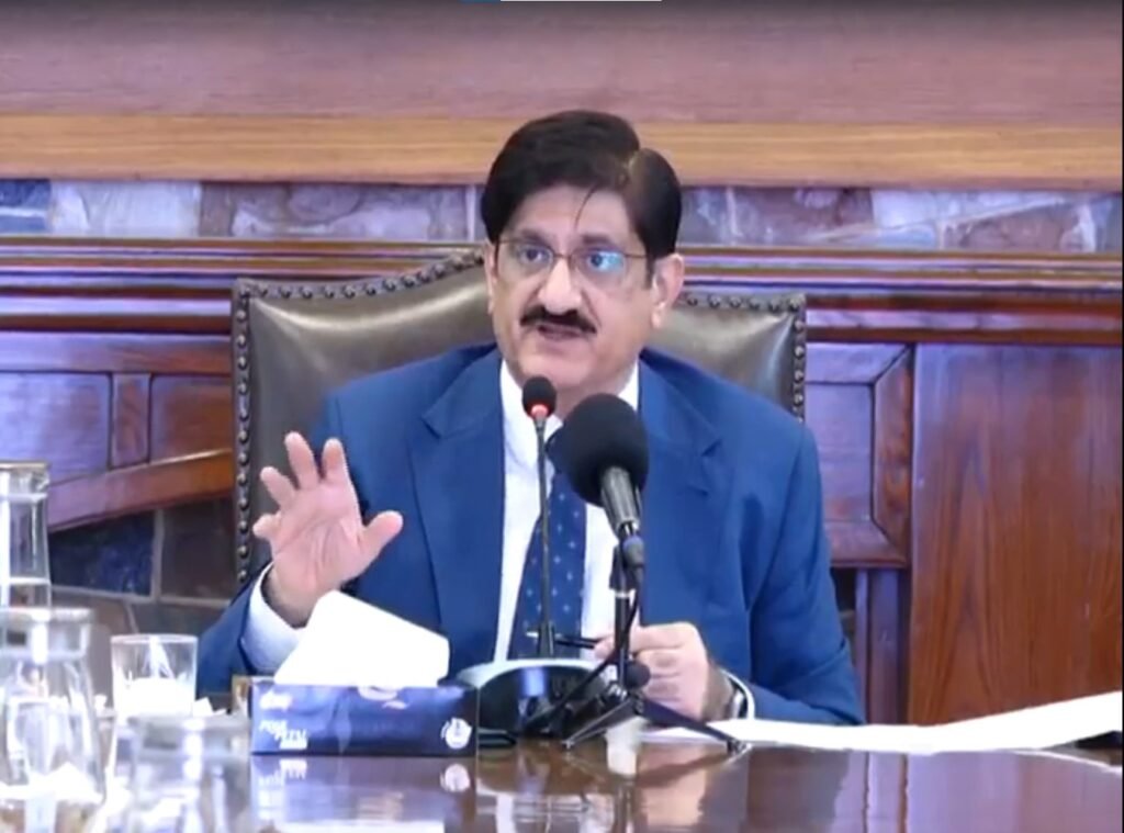 Sindh Chief Minister Murad Ali Shah discussing investment opportunities with American investors in Karachi