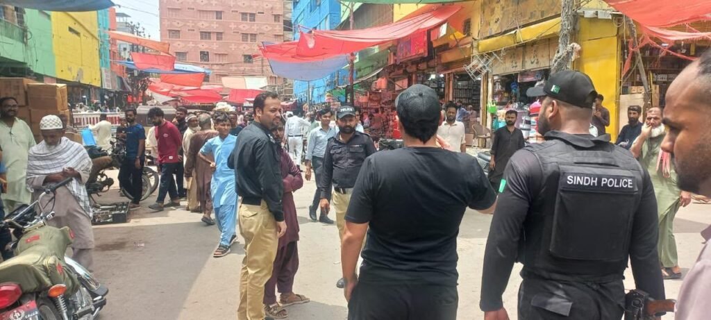 Anti-encroachment operation conducted by Karachi administration against illegal structures