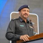 IG Sindh Javed Alam Odho inaugurates the modern Sports Arena at the Security Division with senior police officers in Karachi.