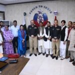 IG Sindh Javed Alam Odho meeting a Christian community delegation at the Central Police Office in Karachi