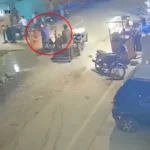 Residents rescue a child from a water-filled pit near Manzoor Colony pumping station in Karachi after the incident was captured on CCTV.