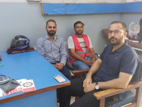 Students and staff participate in a free HIV and hepatitis screening campaign at the University of Karachi.