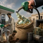 Petrol and diesel prices displayed at a fuel station in Pakistan after the latest price increase.