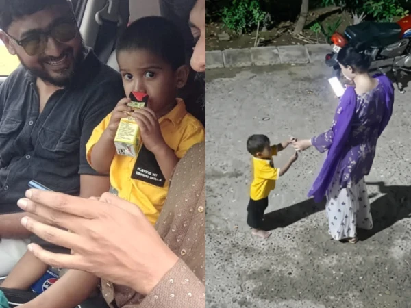 Karachi Police officers recover kidnapped toddler Azaan Ali Khan during an operation near Gharo in Thatta.