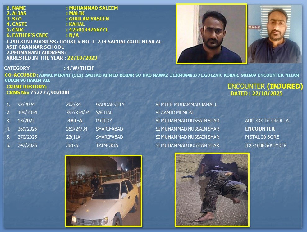 AVLC CIA Karachi officers conduct an operation against suspected members of the Malik Gang