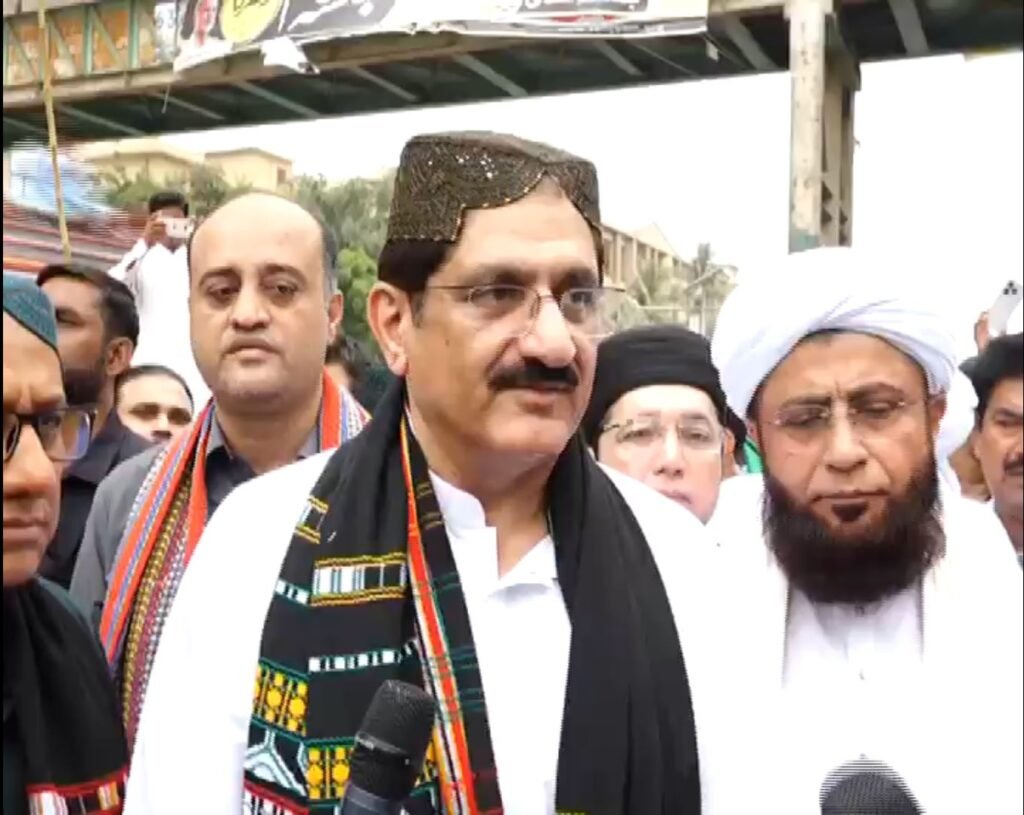 Sindh Chief Minister Murad Ali Shah attending the central Milad procession in Karachi