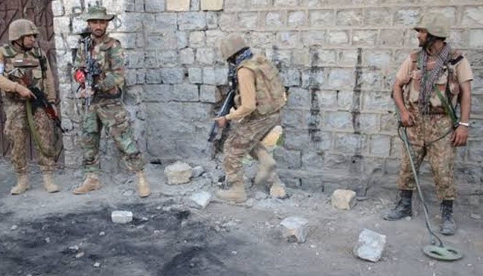Security forces conducting an intelligence-based operation in Balochistan