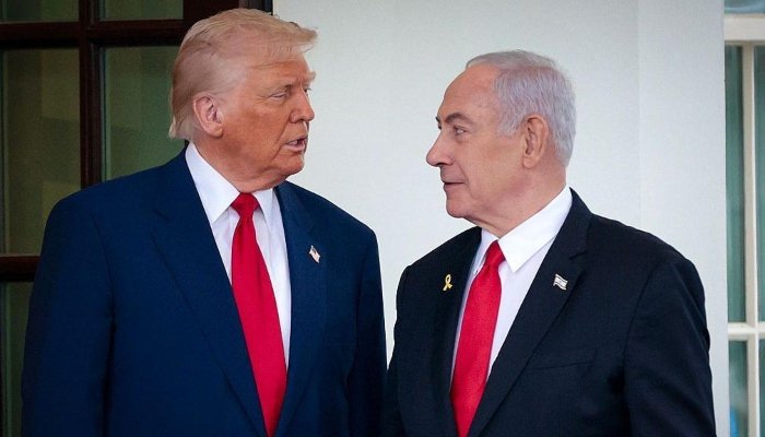 Benjamin Netanyahu speaking about the Gaza peace plan and Hamas disarmament
