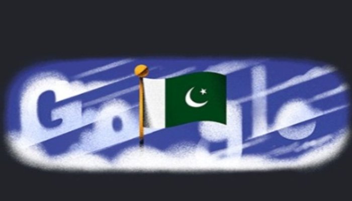 Google Doodle featuring Pakistan’s green and white national flag on Independence Day